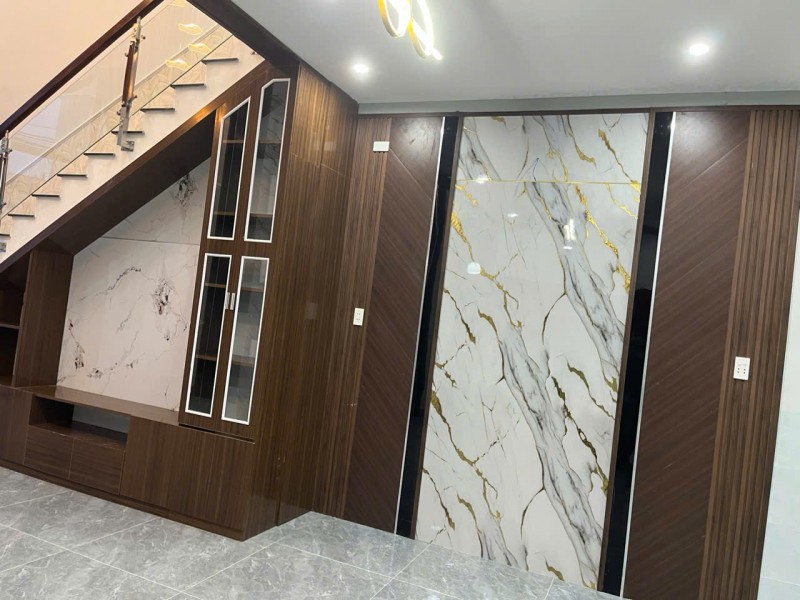Tủ cầu thang kèm kệ tivi