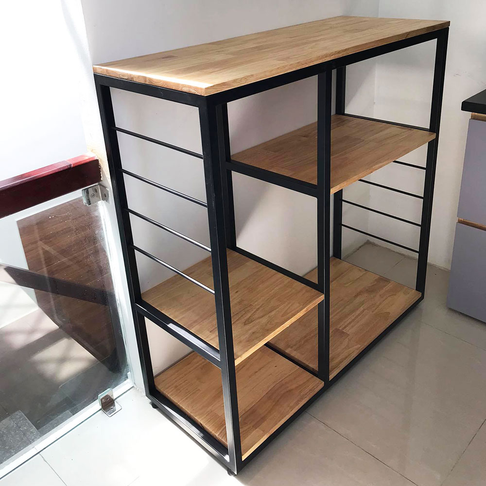 Kệ đựng đồ nhà bếp bằng gỗ đơn giản