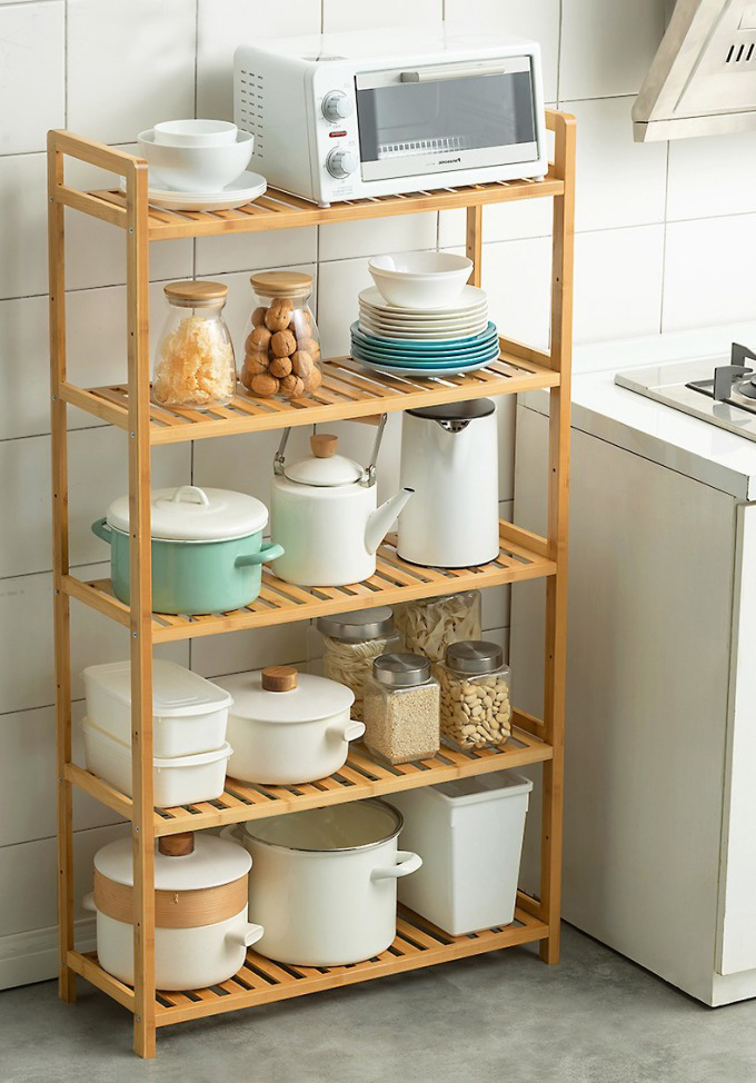 Kệ đựng đồ nhà bếp bằng gỗ đa năng