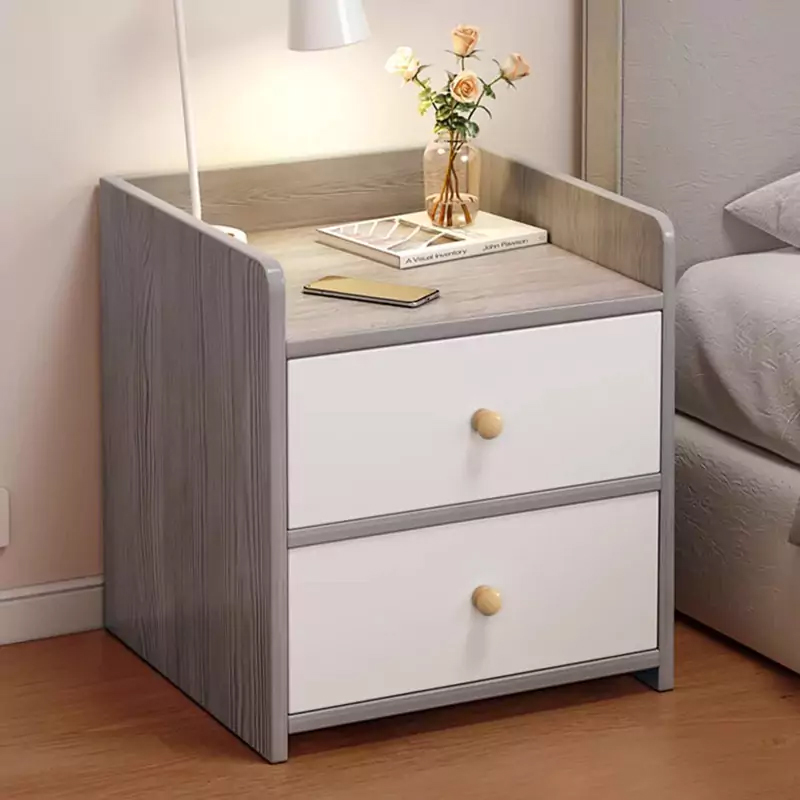 Tap đầu giường 2 hộc tủ trắng -  xám
